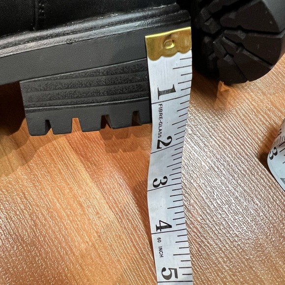 NWOT - Pearl & Rhinestone Décor Combat Boots (Size 7) * Black - Picture 10 of 13